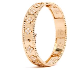 Van Cleef & Arpels-Van Cleef and Arpels VCA Bracelet Alhambra Perlee Gold Diamonds-Golden