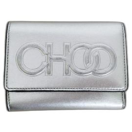 Jimmy Choo Loni Wallet Silver Leather Silvery