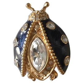 Autre Marque 80 Brooch Gold Plated Crystals Gold hardware