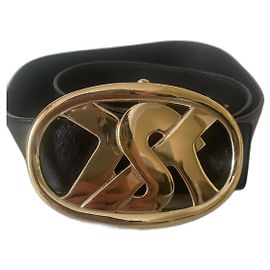 Yves Saint Laurent Cinturón YSL Castaño Castaño