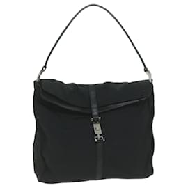 Gucci-GUCCI Jackie Shoulder Bag Canvas Black 001 3355 Auth ep3051-Black
