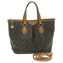 Louis Vuitton-LOUIS VUITTON Monogramme Palermo PM Tote Bag 2façon M40145 Auth LV 64987-Monogramme