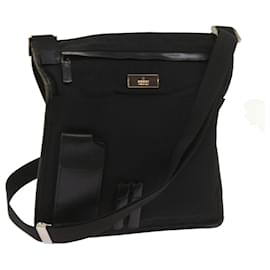 Gucci-GUCCI Shoulder Bag Nylon Black Auth ac2722-Black