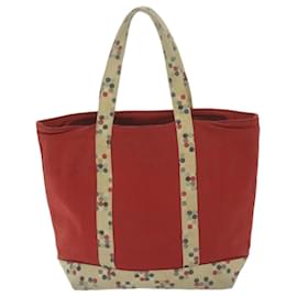 Burberry-BURBERRY Nova Check Blue Label Tote Bag Canvas Red Auth bs11791-Red