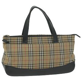 Autre Marque Burberrys Nova Check Sac à main Toile Beige Auth ep3023 Beige
