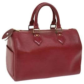 Louis Vuitton-Louis Vuitton Epi Speedy 25 Handtasche Kastilisch Rot M43017 LV Auth 64821-Andere
