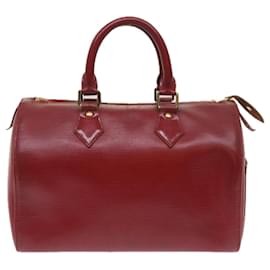 Louis Vuitton-Louis Vuitton Epi Speedy 25 Bolsa de Mão Castelhano Vermelho M43017 Autenticação de LV 64821-Outro