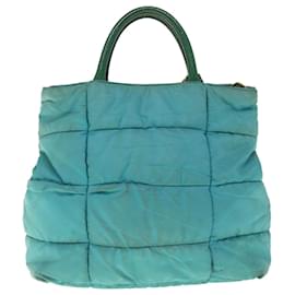 Prada-Prada Hand Bag Nylon 2way Turquoise Blue Auth ac2661-Other