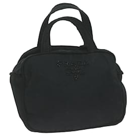 Prada-PRADA Hand Bag Nylon Black Auth bs11649-Black