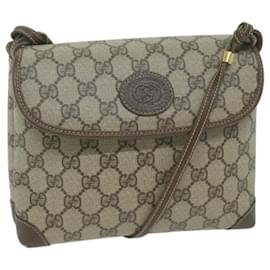 Gucci-GUCCI GG Canvas Shoulder Bag PVC Beige Brown Auth yk10279-Brown,Beige
