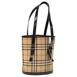 Burberry-BURBERRY Nova Check Sac à bandoulière Toile enduite Beige Auth ac2665-Beige