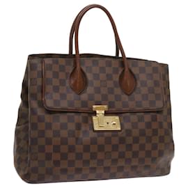 Louis Vuitton-Bolsa de mão LOUIS VUITTON Damier Ebene Ascot N41273 LV Auth ep3124-Outro