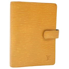 Louis Vuitton-LOUIS VUITTON Epi Agenda MM Planificador de día Cubierta Amarillo R20049 LV Auth 64294-Amarillo