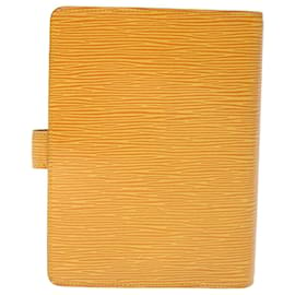 Louis Vuitton-LOUIS VUITTON Epi Agenda MM Day Planner Cover Yellow R20049 LV Auth 64294-Yellow