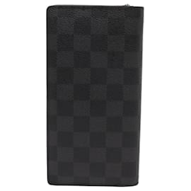 Louis Vuitton-LOUIS VUITTON Damier Graphite Porte Feuille Braza Lange Geldbörse N63254 Auth FM3190-Andere