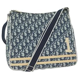 Christian Dior-Christian Dior Trotter Canvas Shoulder Bag Coated Canvas Navy Auth yk10267-Navy blue