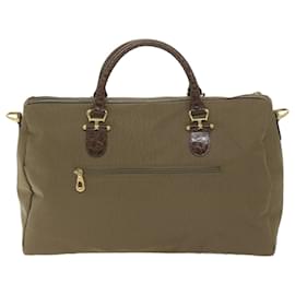 Balenciaga-BALENCIAGA Boston Bag Nylon Brown Auth bs11622-Brown