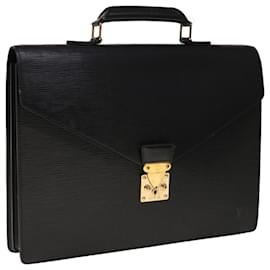 Louis Vuitton-LOUIS VUITTON Epi Serviette Conseiller Briefcase Black M54422 LV Auth th4532-Black