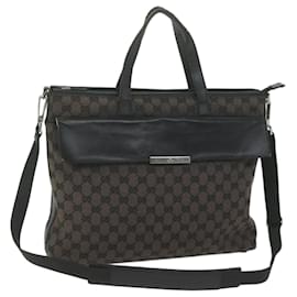 Gucci-Gucci GG Canvas Sac à bandoulière 2façon Black Auth bs11703-Noir