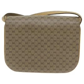 Gucci-GUCCI Micro GG Supreme Shoulder Bag PVC Beige Auth ep3053-Beige