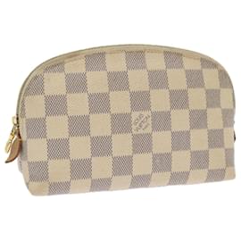 Louis Vuitton-LOUIS VUITTON Damier Azur Pochette Cosmetic PM Pouch N60024 Auth LV 64034-Autre