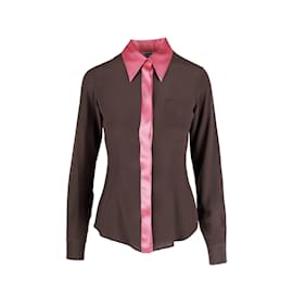 Moschino-Camisa de seda barata y elegante de Moschino-Castaño