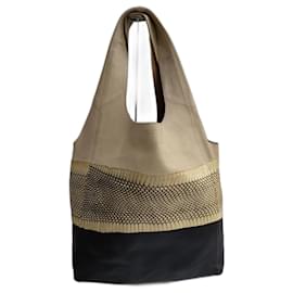 Sac à main Céline noir et beige en cuir et python Noir Beige