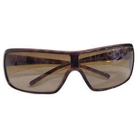 Prada Mask Sunglasses Brown Plastic Brown