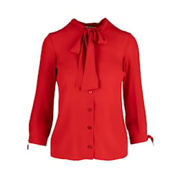 Moschino-Camisa con nudo anudado barata y elegante de Moschino-Roja