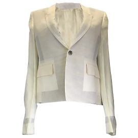 Blazer de chiffon marfim Rick Owens em natural Cru