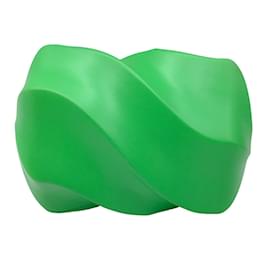 Bottega Veneta-Bottega Veneta Green Leather Whirl Clutch Bag-Green