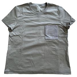 Camiseta Hermès Brodee de algodón Taupe Gris pardo
