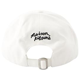 Autre Marque-Grande testa di volpe 6p Cappellino - Maison Kitsune - Cotone - Bianco-Bianco