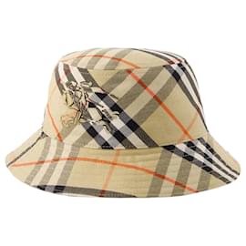 Burberry-Bias Check Bucket Hat - Burberry - Synthetic - Beige-Beige