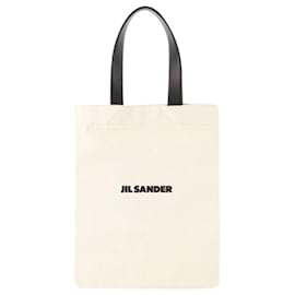 Jil Sander-Bucheinkaufstasche – Jil Sander – Baumwolle – Beige-Braun,Beige