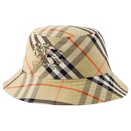 Burberry-Chapéu Bucket Bias Check - Burberry - Sintético - Bege-Bege