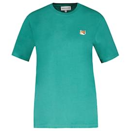 Autre Marque-Camiseta con parche Fox Head - Maison Kitsune - Algodón - Verde-Verde