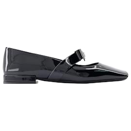 Versace-T.20 Ballerinas - Versace - Leather - Black-Black