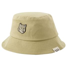Autre Marque-Bold Fox Head Bucket Hat - Maison Kitsune - Cotton - Beige-Beige