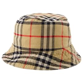 Burberry-Chapéu Bucket Clássico - Burberry - Algodão - Archive Beige-Bege