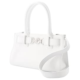 Versace-Small Tote Bag - Versace - Leather - White-White