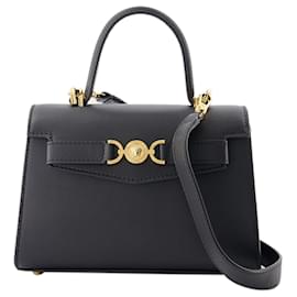 Versace-Kleine Tasche mit Henkel oben – Versace – Leder – Schwarz-Schwarz