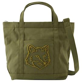 Autre Marque-Petit Sac Cabas Fox Head - Maison Kitsune - Coton - Vert-Vert