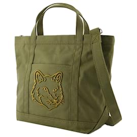 Autre Marque-Fox Head Small Shopper Bag - Maison Kitsune - Cotton - Green-Green
