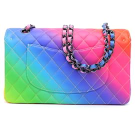 Autre Marque-CC Quilted Medium Rainbow lined Flap Bag  A01112-Other
