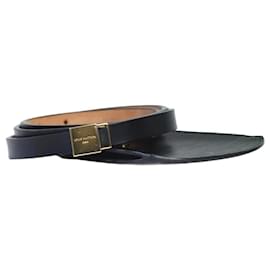 Louis Vuitton-Ceinture et pochette en cuir noir-Noir