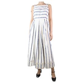 Weekend Max Mara Robe midi rayée blanche sans manches - taille UK 12 Blanc