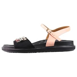 Marni-Black bejewelled suede sandals - size EU 40-Black