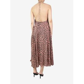 Zimmermann-Rosafarbenes Neckholder-Kleid mit Animal-Print – Größe UK 8-Pink