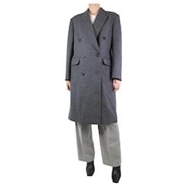 Autre Marque-Abrigo gris de lana con botonadura forrada - talla UK 10-Gris